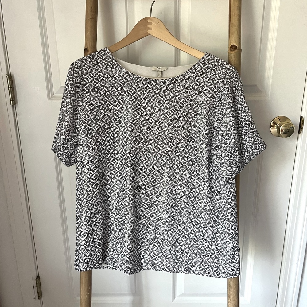 Joie Silk Sequins Short Sleeve Top
